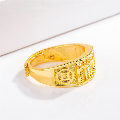 Women's & Men's & Auspicious Abacus Gold-plated Gold Plated Live Mouth Rings