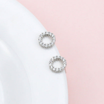 Women's Round Diamond Sterling Sier Personalized Super Earrings