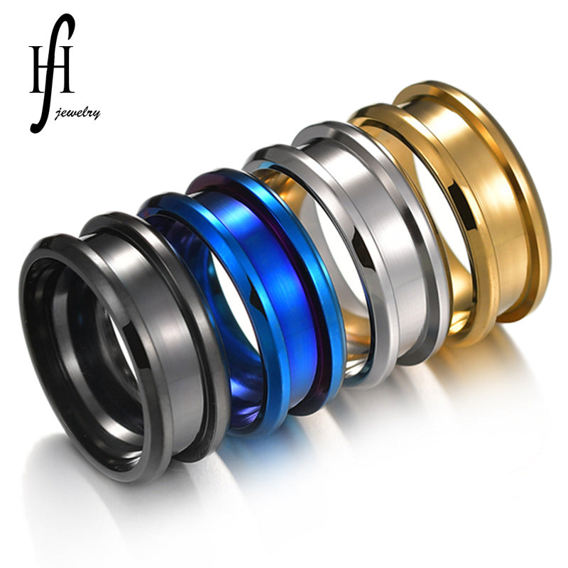 Double Oblique Open Pit Large Groove Rings