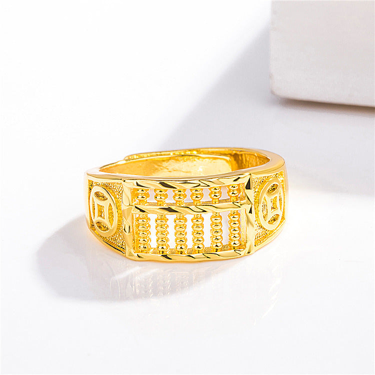 Women's & Men's & Auspicious Abacus Gold-plated Gold Plated Live Mouth Rings