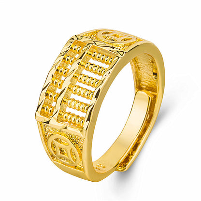 Women's & Men's & Auspicious Abacus Gold-plated Gold Plated Live Mouth Rings