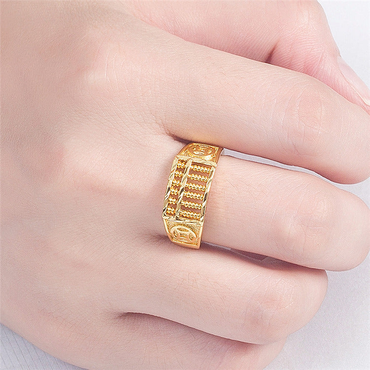 Women's & Men's & Auspicious Abacus Gold-plated Gold Plated Live Mouth Rings