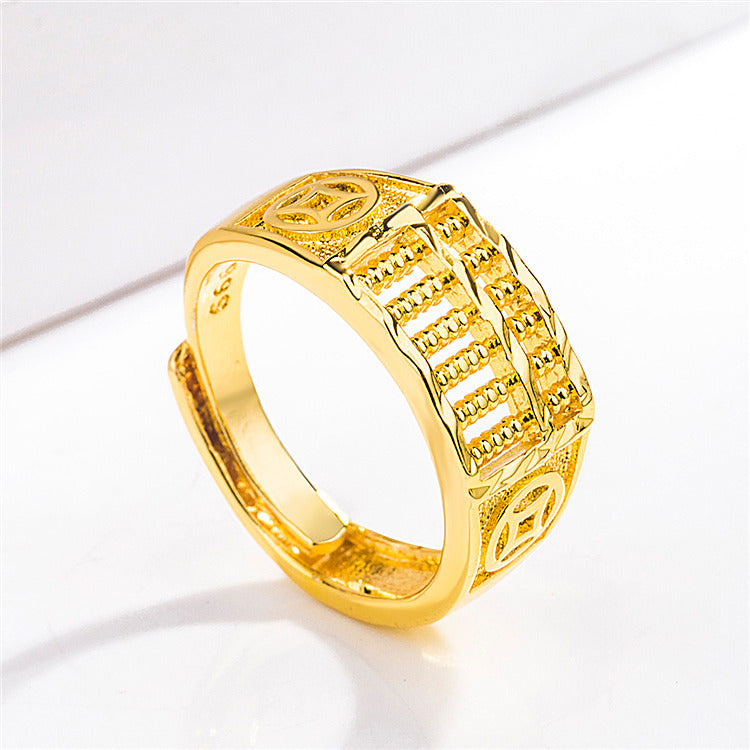 Women's & Men's & Auspicious Abacus Gold-plated Gold Plated Live Mouth Rings