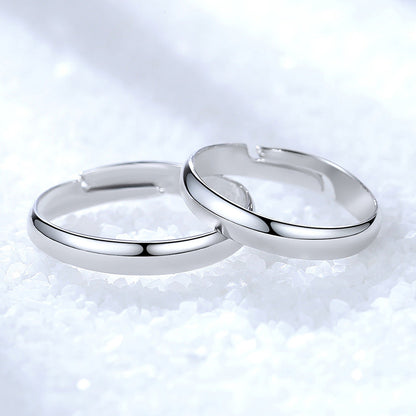 Women's & Men's Simple Glossy Pure Love Hand Jewelry Rose Rings