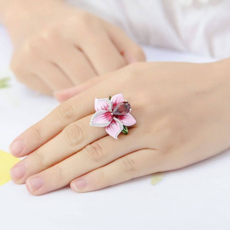 Women's Ornament Rose Fashion Sier Jewelry Rings