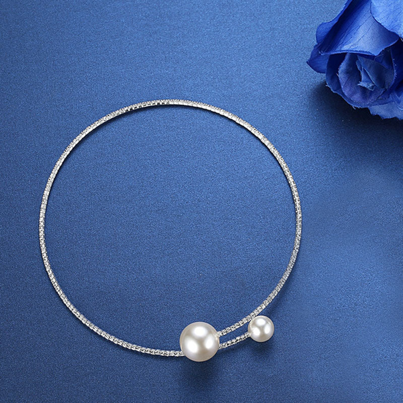 Women's Rhinestone Single Row Large And Small Necklaces