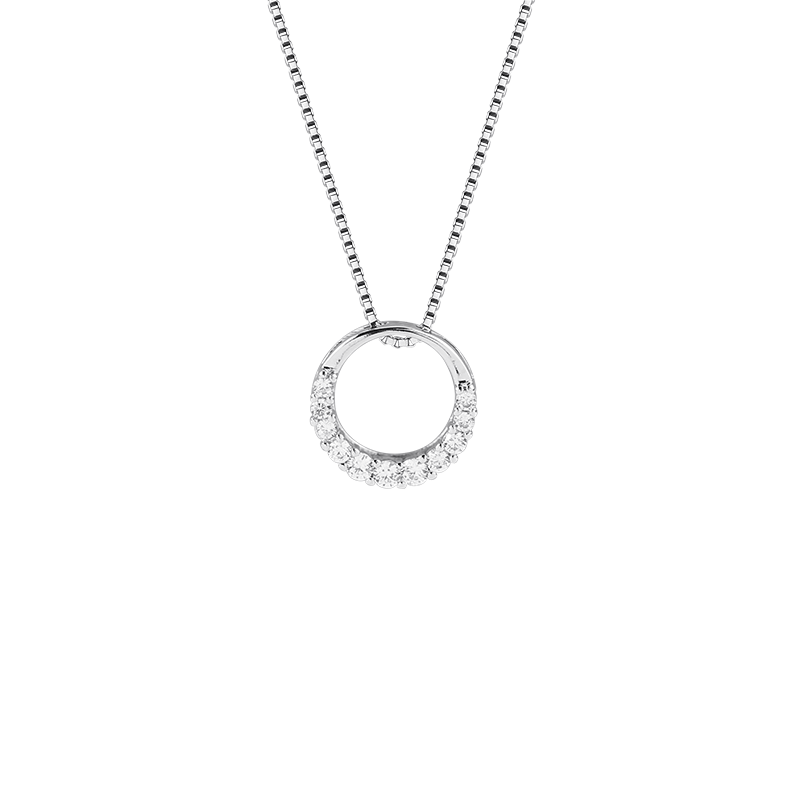 Women's Rhinestone Irregular Crescent Moon Pendant Korean Necklaces