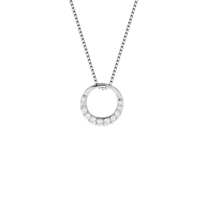 Women's Rhinestone Irregular Crescent Moon Pendant Korean Necklaces