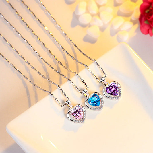Sier My Heart Eternal Korean Jewelry Clavicle Necklaces