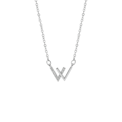 Women's Double V-shaped Korean Style Simple Letter Collarbone Trendy Necklaces