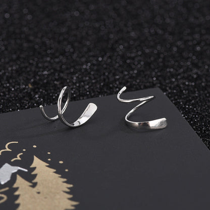 Women's Sier Small Fresh Geometric Rotary Argent Earrings