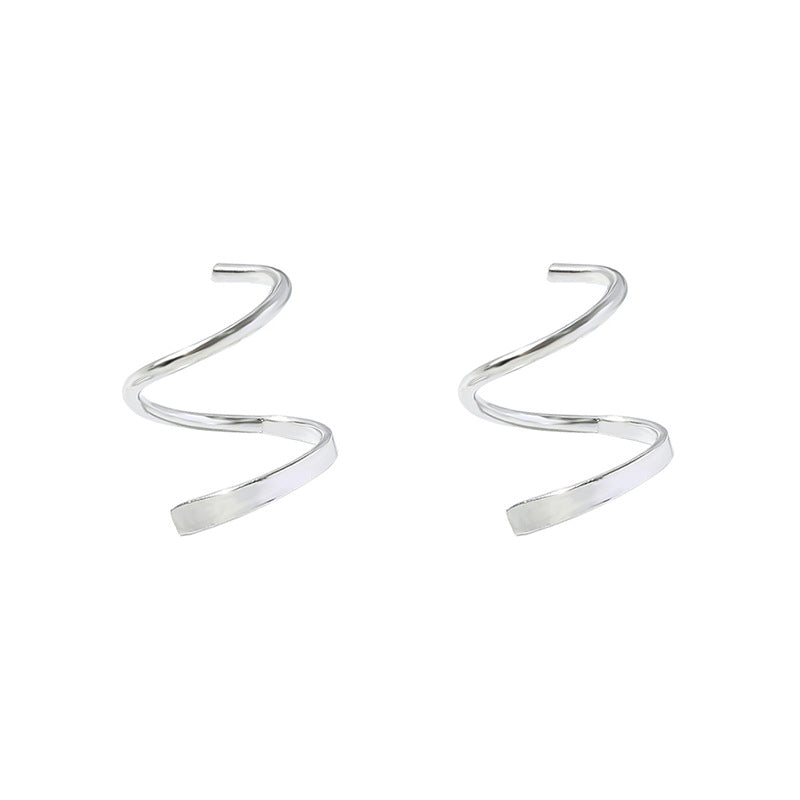 Women's Sier Small Fresh Geometric Rotary Argent Earrings
