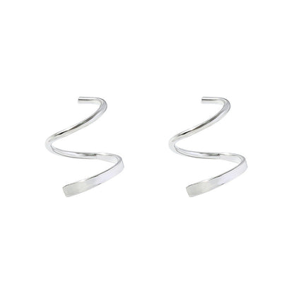 Women's Sier Small Fresh Geometric Rotary Argent Earrings