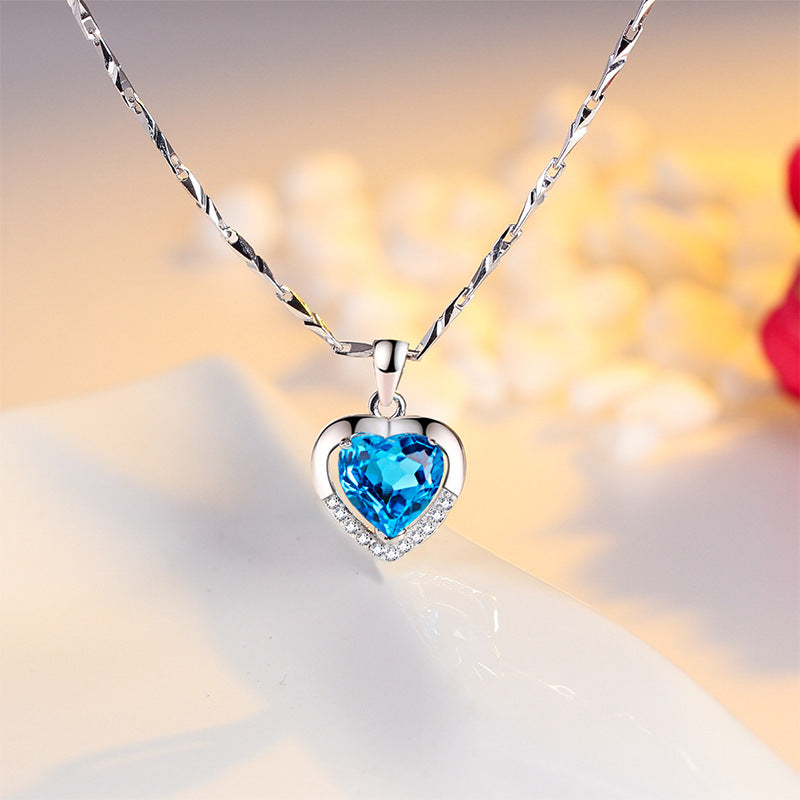 Sier My Heart Eternal Korean Jewelry Clavicle Necklaces