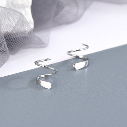 Women's Sier Small Fresh Geometric Rotary Argent Earrings