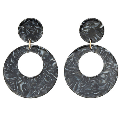 Women's Creative Round Acetate Acrylic Fashion Multicolor Earrings