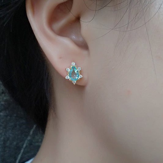 Sapphire Sun Flower Ear Fashion Creative Earrings