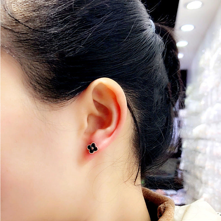 Fashion Ruby Sier Red Corundum Versatile Earrings