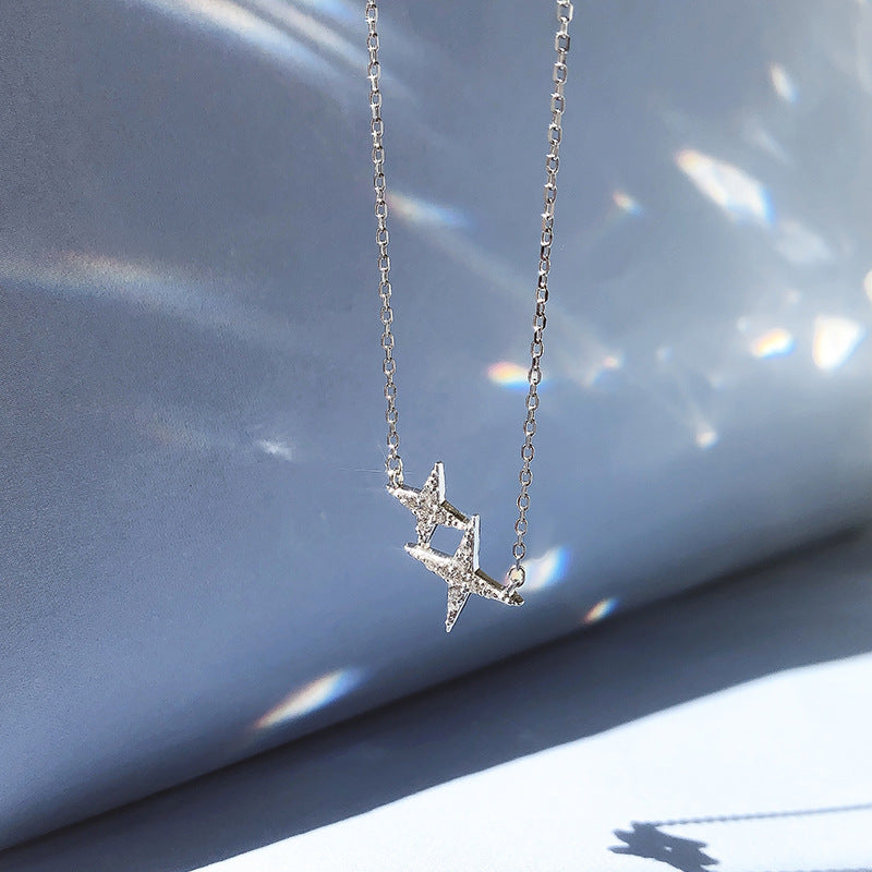 Women's Zircon Pentagram National Short Sweater Pendant Necklaces