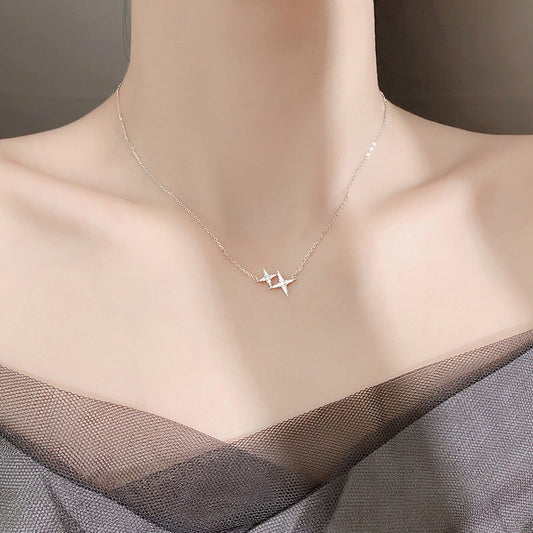 Women's Zircon Pentagram National Short Sweater Pendant Necklaces