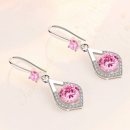 Sier Korean Ear Shiny Zircon Large Rings