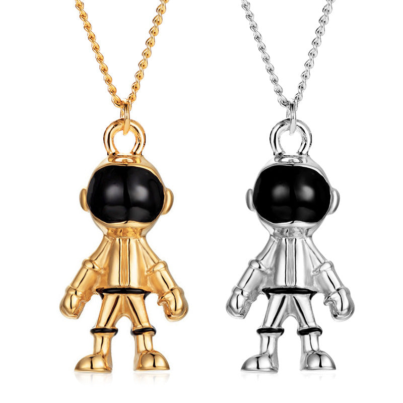 Women's & Men's & Hop Metal Spaceman Robot Astronaut Sweater Necklaces