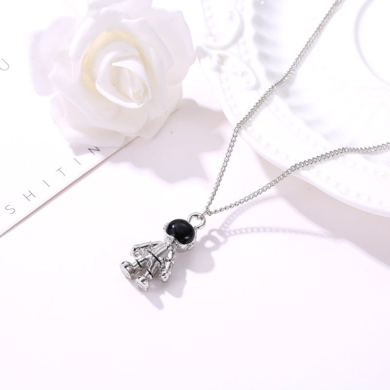Women's & Men's & Hop Metal Spaceman Robot Astronaut Sweater Necklaces
