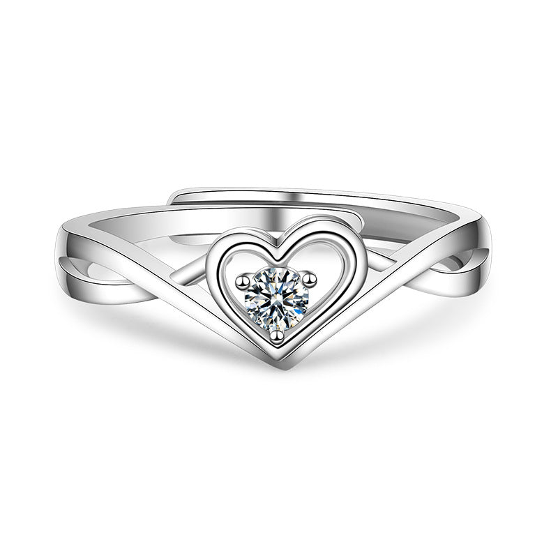 Fashion Diamond Trendy Heart-shaped Female Adjustable Rings