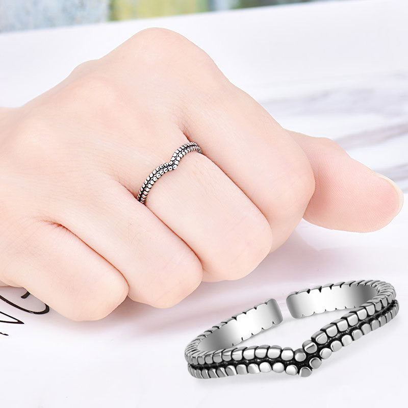 Simple Personality Mori Style Artistic Rivet Rings