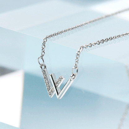 Women's Double V-shaped Korean Style Simple Letter Collarbone Trendy Necklaces