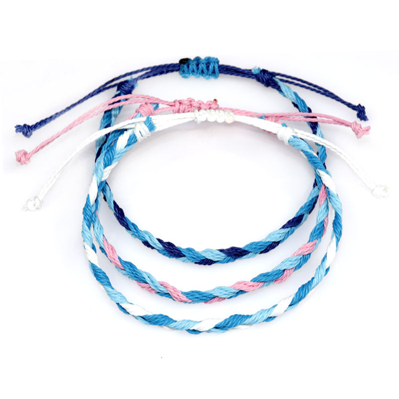 Ornament Color Woven Waterproof Wax Line Bracelets