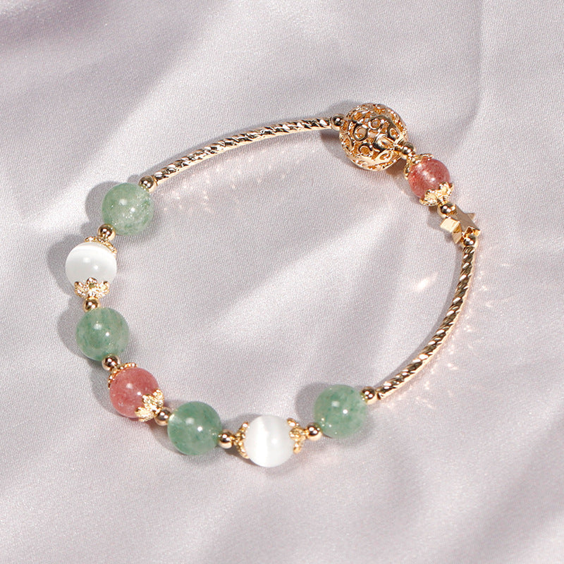 Green Strawberry Quartz Opal Female Moonstone Bracelets