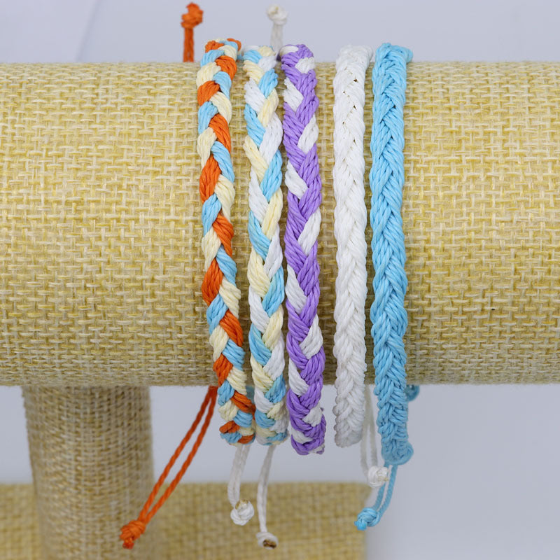 Ornament Color Woven Waterproof Wax Line Bracelets