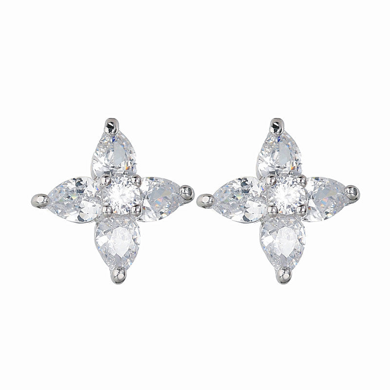 Fashion Ruby Sier Red Corundum Versatile Earrings