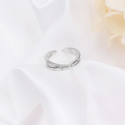 Women's Rhinestone Rose Gold Fashion Dual Layer Rings