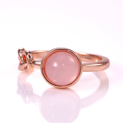 Ornament Fashion Pink Imitation Moonstone Lady's Rings