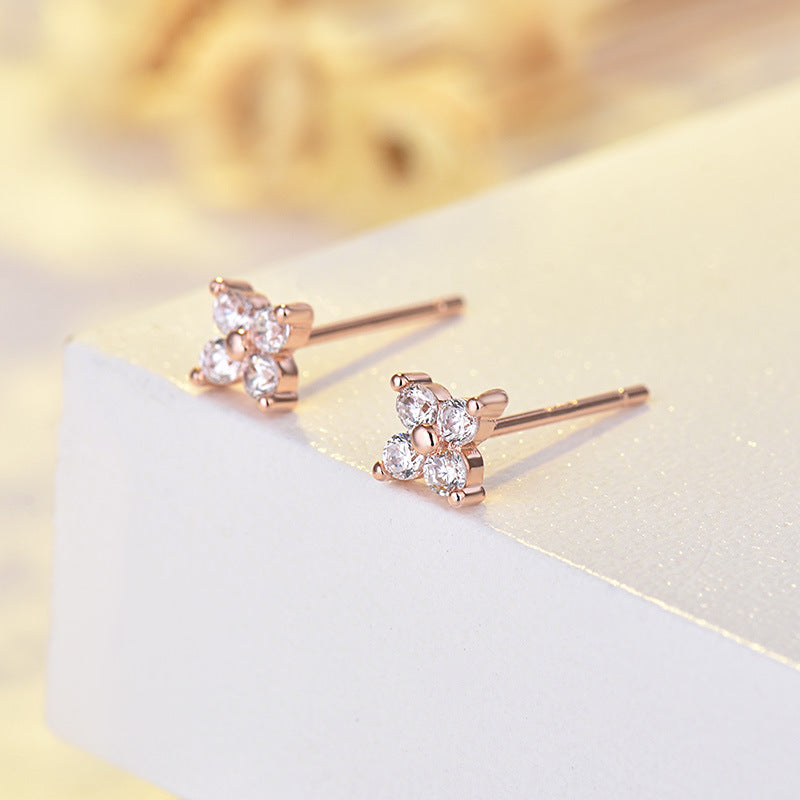 Ear Four-leaf Clover Small Flower Ladies Korean Style Earrings