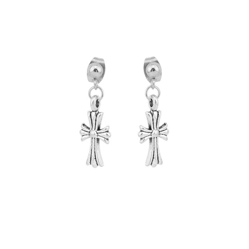 Jewelry Little Pu Yi Cross Fast Hand Earrings