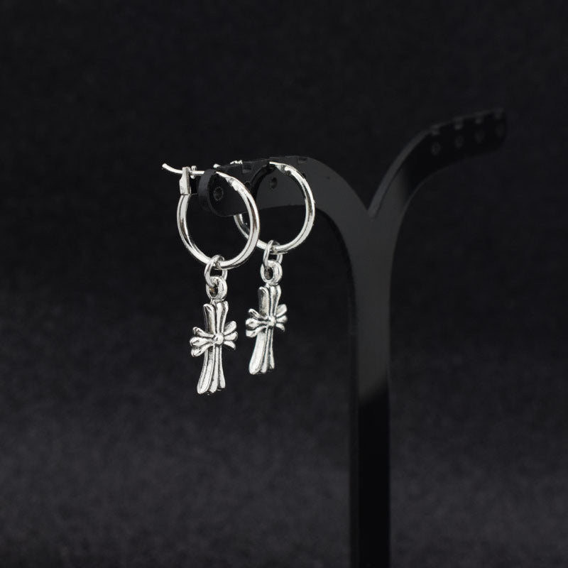 Jewelry Little Pu Yi Cross Fast Hand Earrings