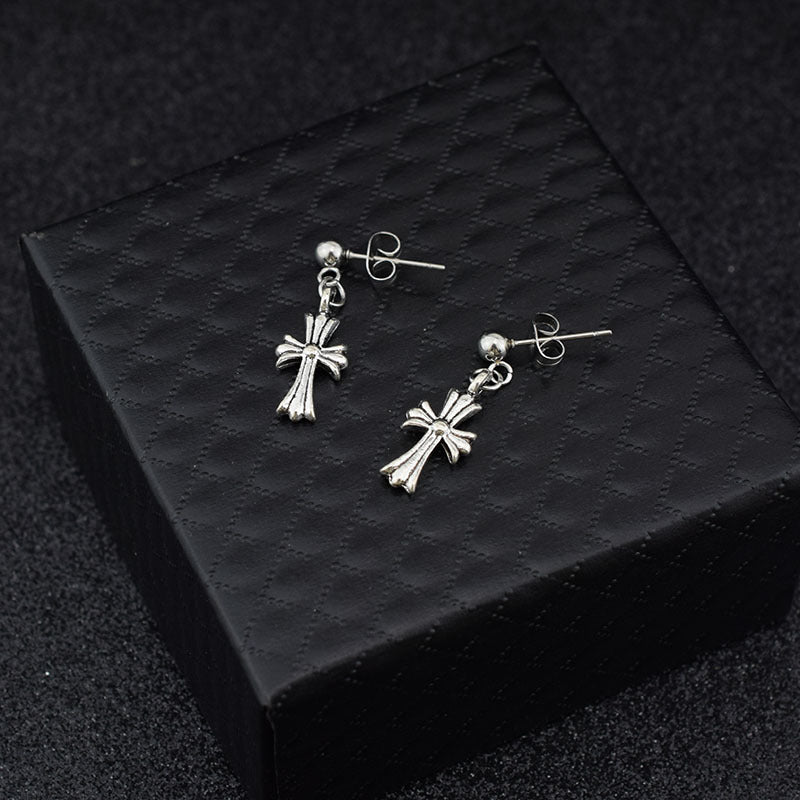 Jewelry Little Pu Yi Cross Fast Hand Earrings