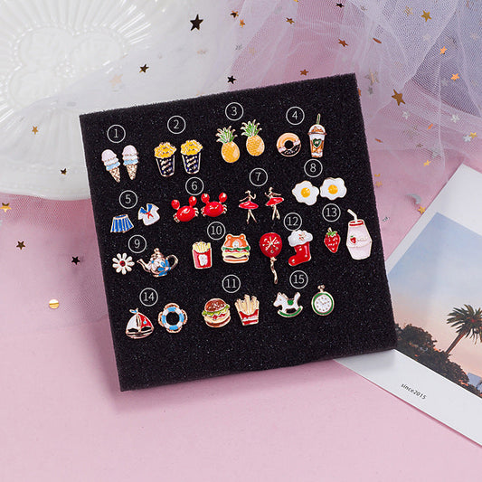 Small Ear Creative Poached Egg Animal Fruit Earrings