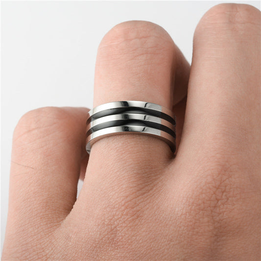 Men's Niche Titanium Steel Retro Fashion Stainless Rings