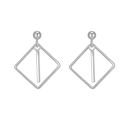 Women's Simple Geometric Long Strip Round Square Rings