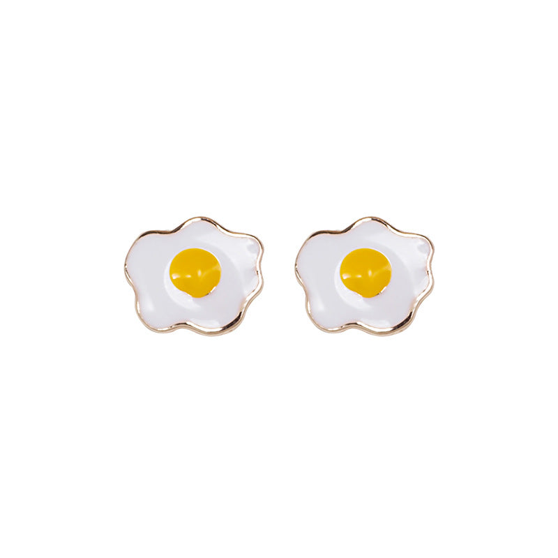 Small Ear Creative Poached Egg Animal Fruit Earrings