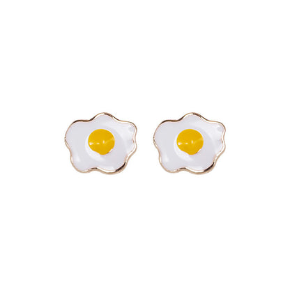 Small Ear Creative Poached Egg Animal Fruit Earrings