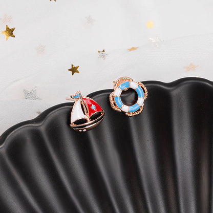 Small Ear Creative Poached Egg Animal Fruit Earrings