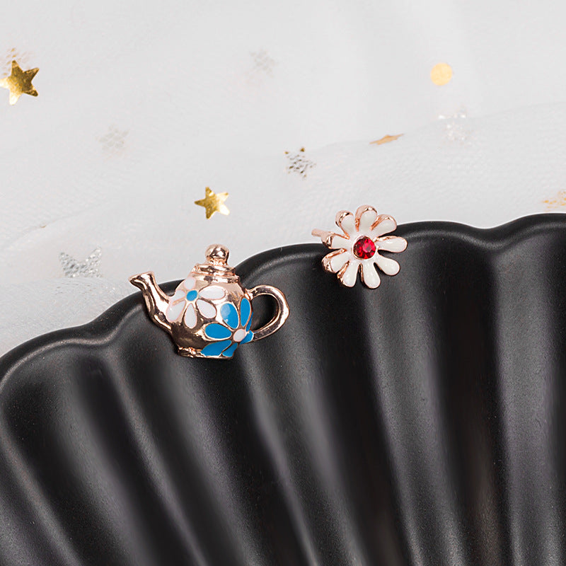 Small Ear Creative Poached Egg Animal Fruit Earrings