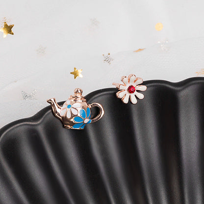 Small Ear Creative Poached Egg Animal Fruit Earrings