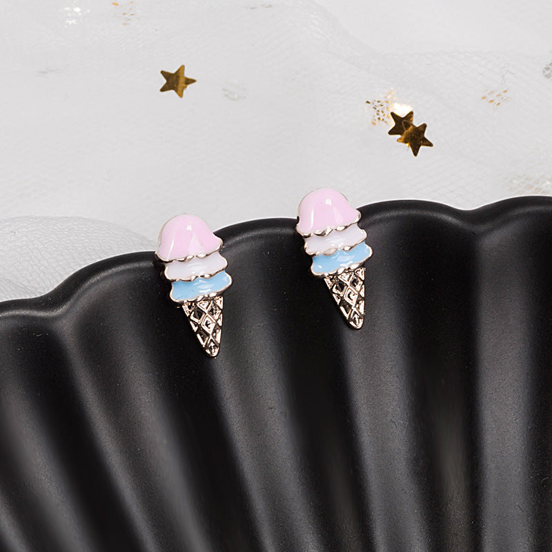 Small Ear Creative Poached Egg Animal Fruit Earrings