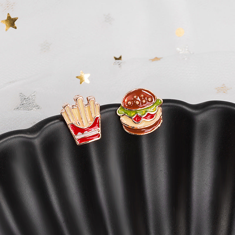 Small Ear Creative Poached Egg Animal Fruit Earrings